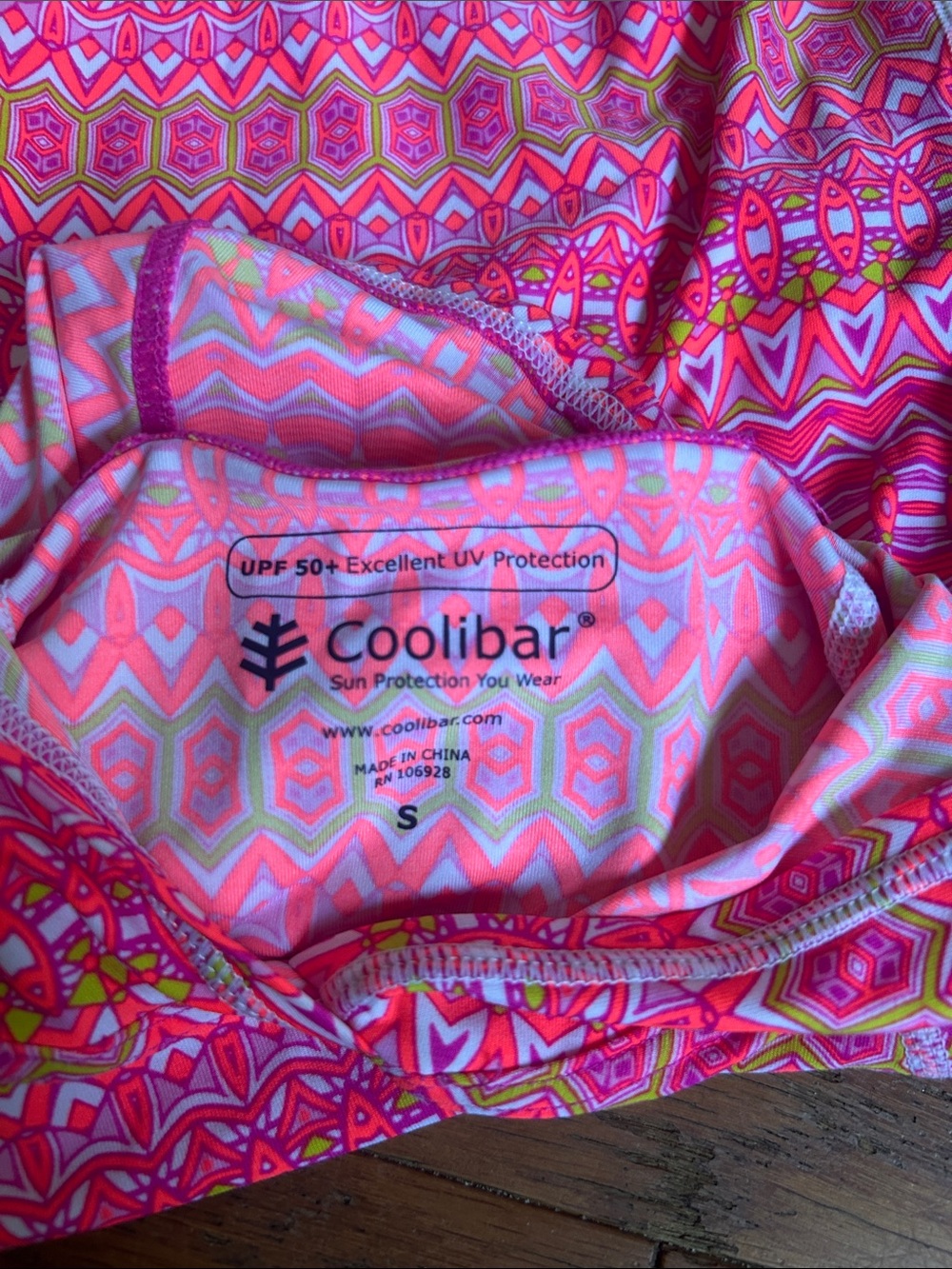 Coolibar Pink & Coral Geometric UPF 50+ One-Piece